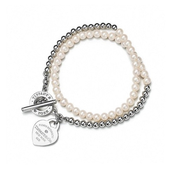 [Resenly Jewelry]RETURN TO TIF HEART TAF BEAD PEARL BRACELET