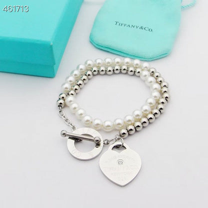 [Resenly Jewelry]RETURN TO TIF HEART TAF BEAD PEARL BRACELET