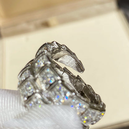 [Resenly Jewelry]SERPENTI DOUBLE RING SILVER DIAMOND PAVED