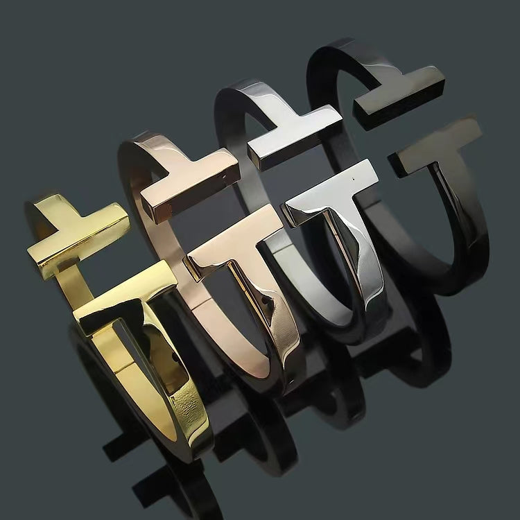 [Resenly Jewelry]T SQUARE OPEN BRACELET