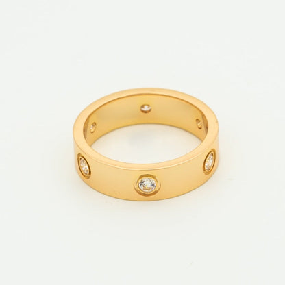 [Resenly Jewelry]LOVE RING 5.5MM 6 DIAMONDS PINK GOLD