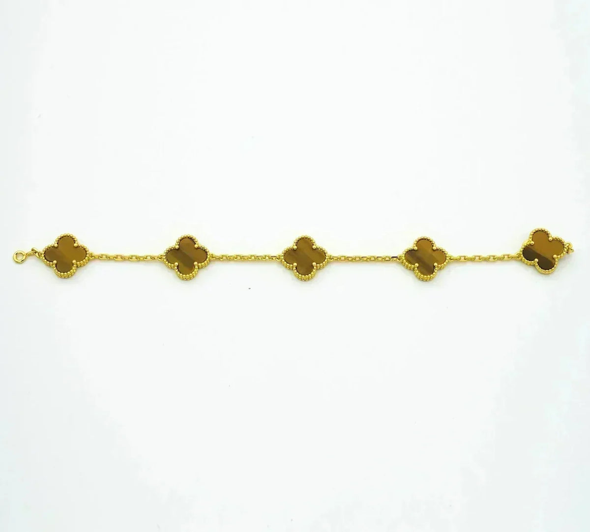 [Resenly Jewelry] CLOVER 5 MOTIFS TIGER EYE BRACELET COLLECTION