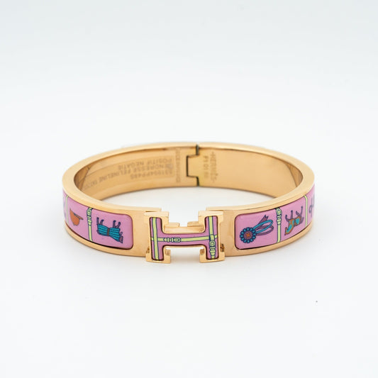 [Resenly Jewelry]H PINK GOLD BRACELET PINK CERAMIC