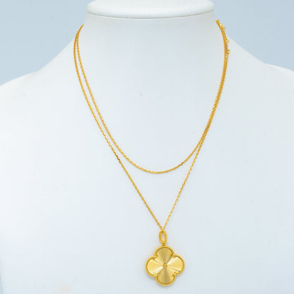 [Resenly Jewelry]CLOVER 25MM PEDANT NECKLACE GOLD