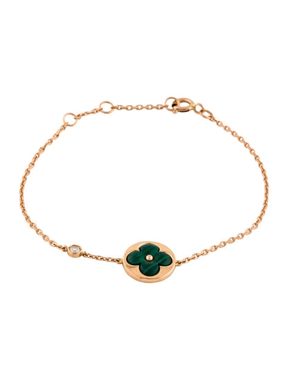 [Resenly Jewelry]SUN MALACHITE 1 DIAMOND PINK GOLD BRACELET