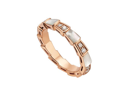 [Resenly Jewelry]SERPENTI RING PINK GOLD DIAMOND MOP 3MM