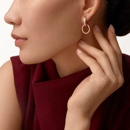 [Resenly Jewelry]LOVE 3.3MM DANGLE HALF DIAMOND EARRINGS