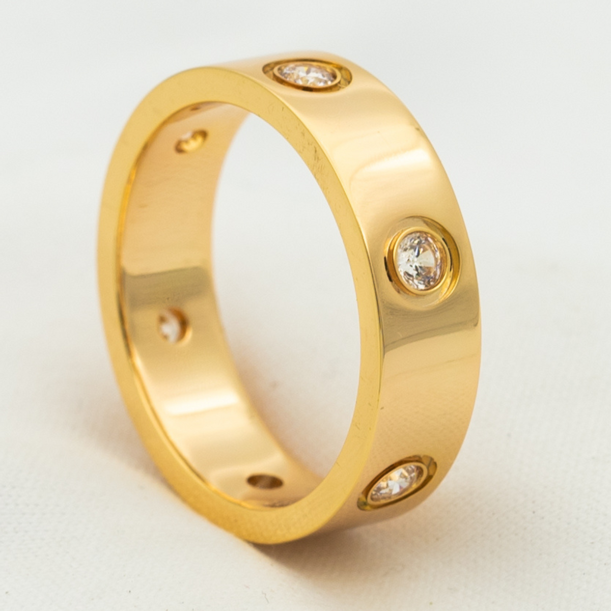 [Resenly Jewelry]LOVE RING 5.5MM 6 DIAMONDS PINK GOLD