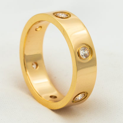 [Resenly Jewelry]LOVE RING 5.5MM 6 DIAMONDS PINK GOLD