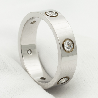[Resenly Jewelry]LOVE RING 5.5MM 6 DIAMONDS SILVER
