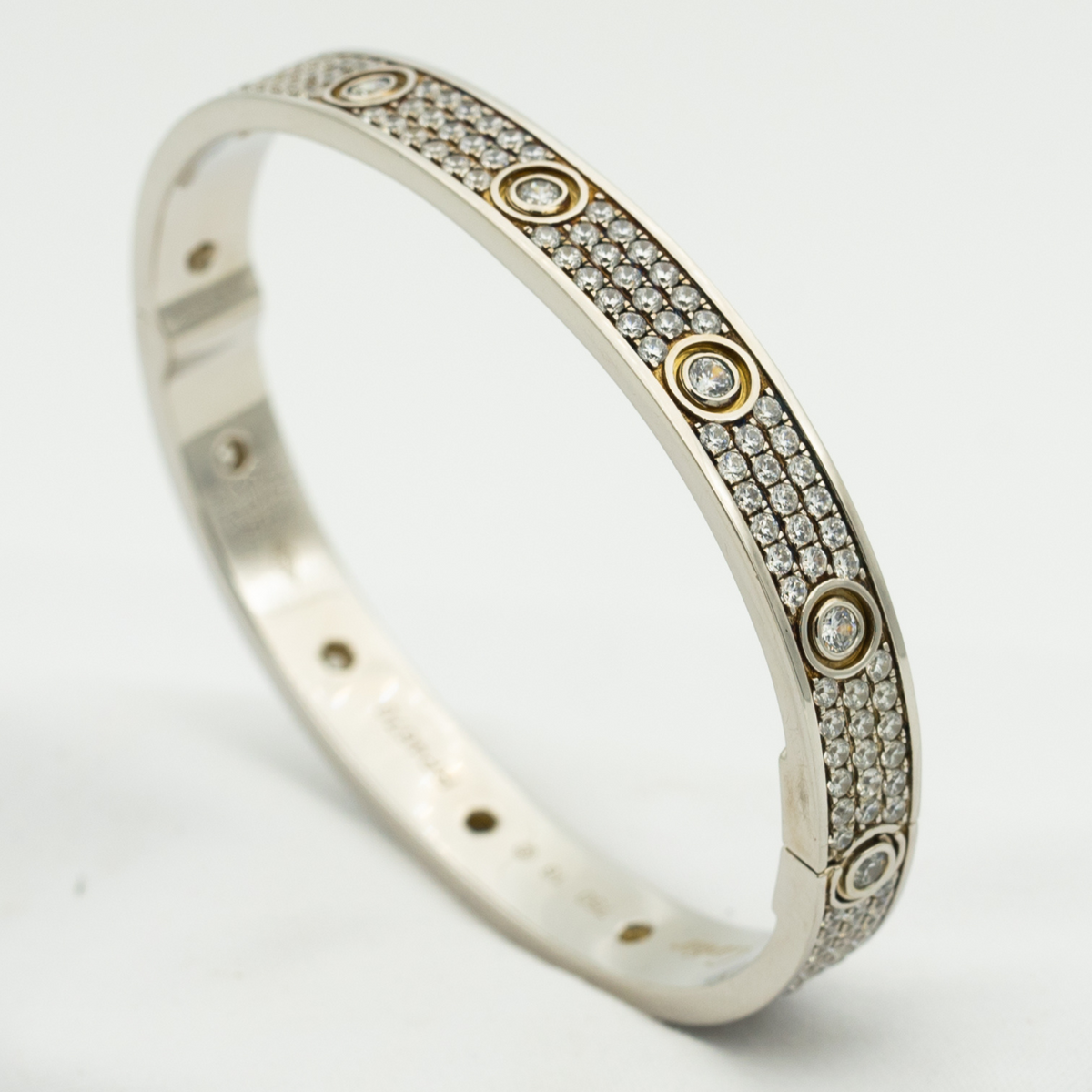 [Resenly Jewelry]LOVE BRACELET 6.1MM DIAMOND-PAVED 10 BIG DIAMONDS
