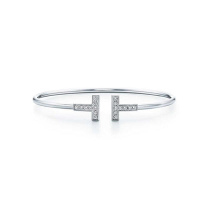 [Resenly Jewelry]T BRACELET 1.8MM DIAMOND SILVER