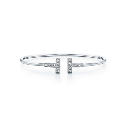 [Resenly Jewelry]T BRACELET 1.8MM DIAMOND SILVER