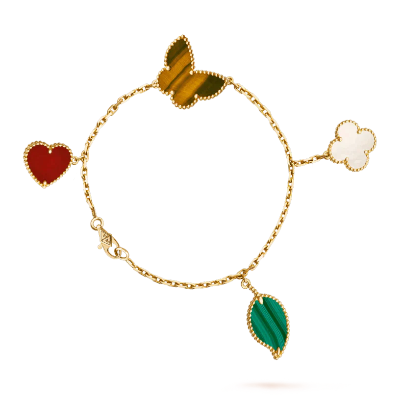 [Resenly Jewelry]LUCKY SPRING 5 MOTIF GOLD BRACELET