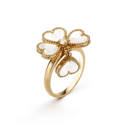 [Resenly Jewelry]SWEET CLOVER WHITE MOP RING