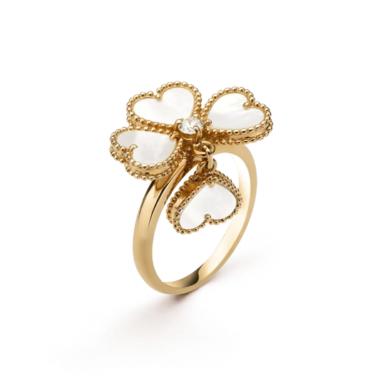 [Resenly Jewelry]SWEET CLOVER WHITE MOP RING