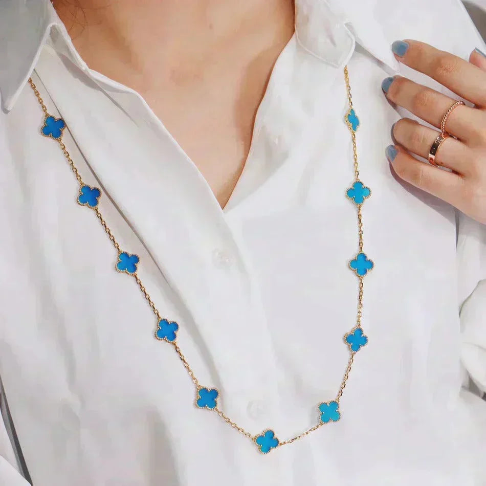 [Resenly Jewelry]CLOVER 20 MOTIFS TURQUOISE GOLD