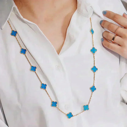[Resenly Jewelry]CLOVER 20 MOTIFS TURQUOISE GOLD
