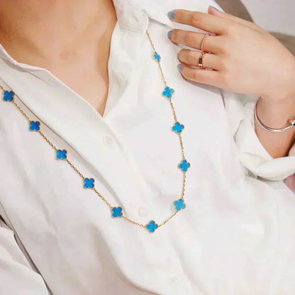 [Resenly Jewelry]CLOVER 20 MOTIFS TURQUOISE GOLD