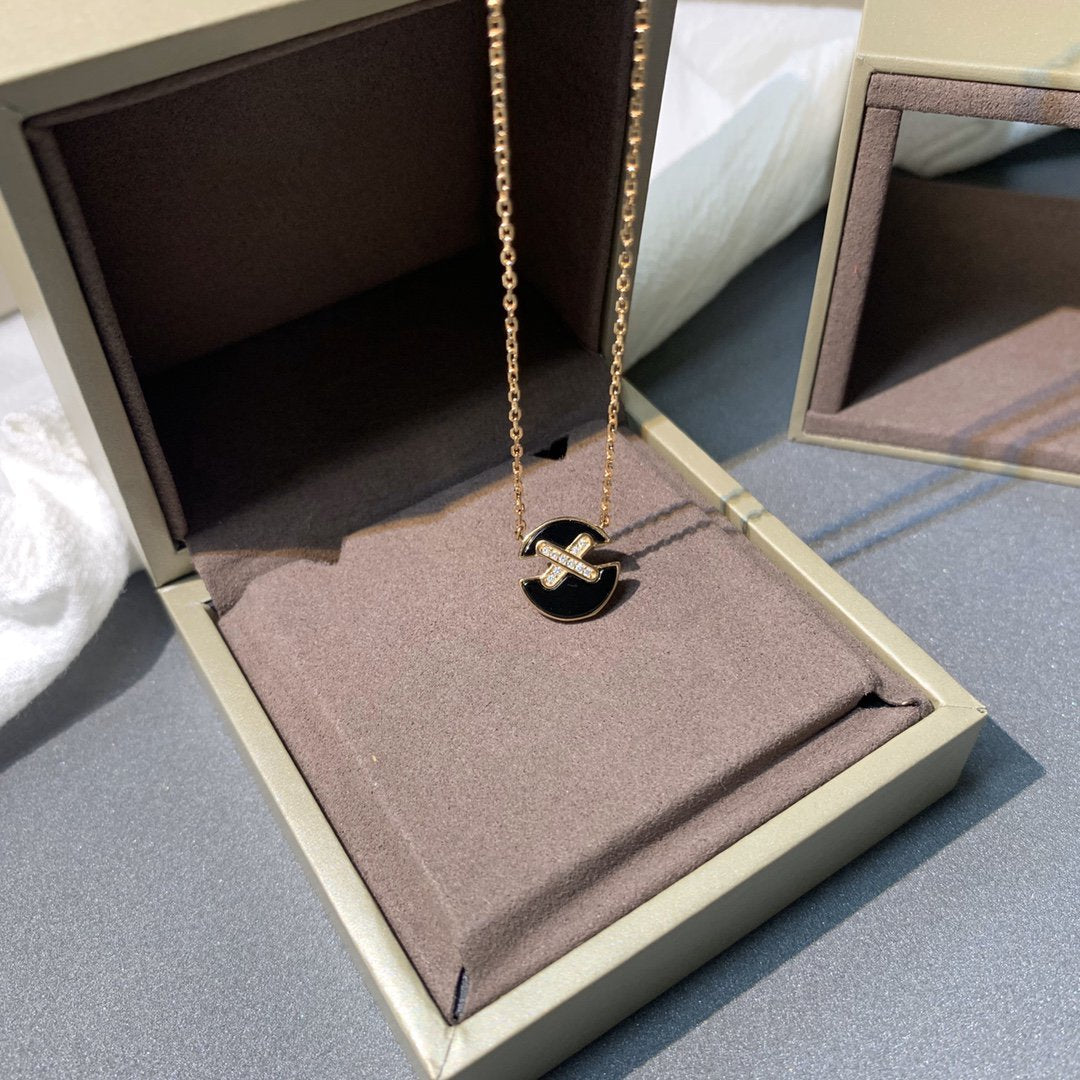 [Resenly Jewelry]JEUX DE PINK GOLD DIAMOND NECKLACE