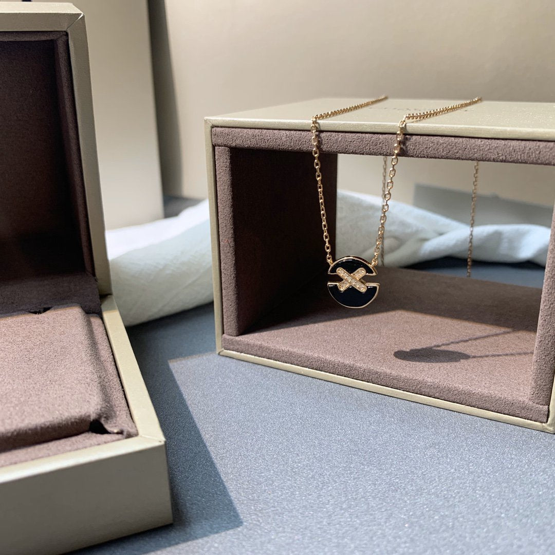 [Resenly Jewelry]JEUX DE PINK GOLD DIAMOND NECKLACE