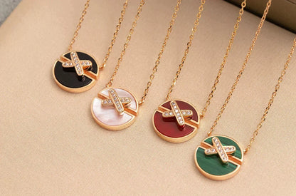 [Resenly Jewelry]JEUX DE ROSE GOLD DIAMOND NECKLACE
