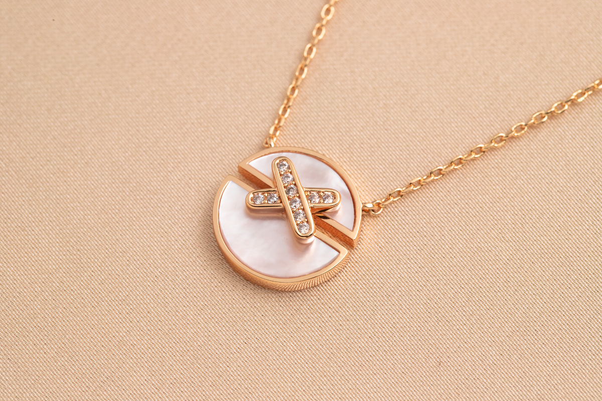 [Resenly Jewelry]JEUX DE PINK GOLD DIAMOND NECKLACE