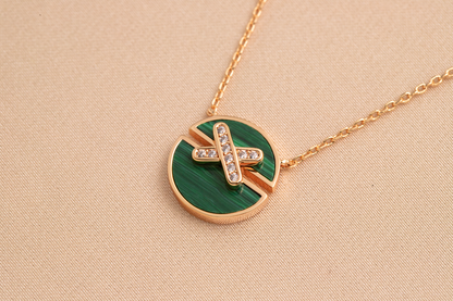 [Resenly Jewelry]JEUX DE PINK GOLD DIAMOND NECKLACE