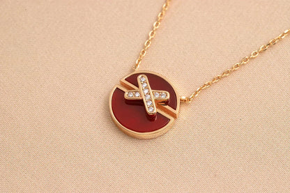 [Resenly Jewelry]JEUX DE ROSE GOLD DIAMOND NECKLACE