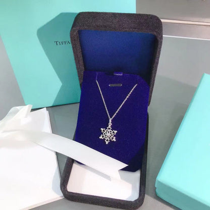 [Resenly Jewelry]STERLING SILVER SNOWFLAKE PENDANT NECKLACE