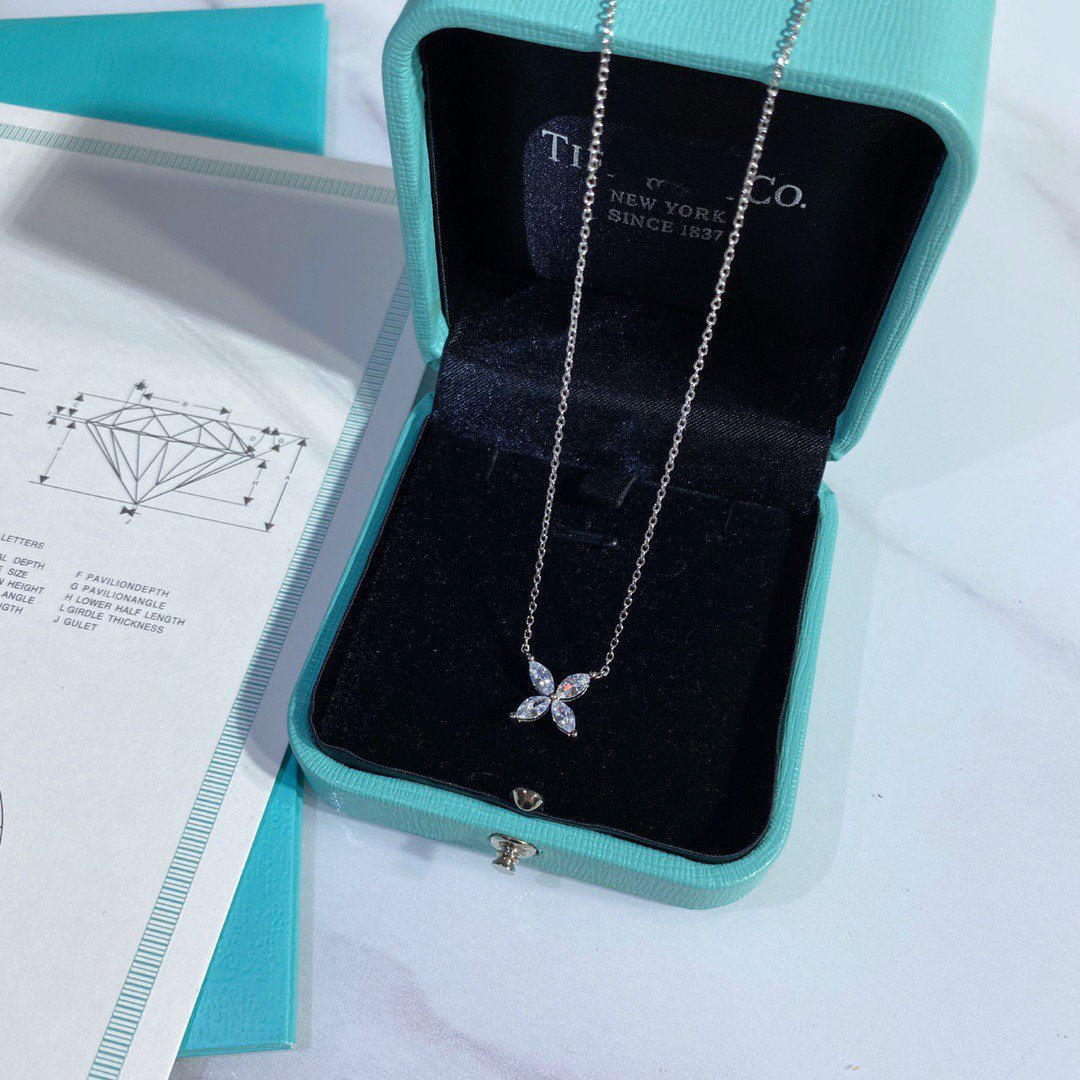 [Resenly Jewelry]PLATINUM AND DIAMOND VICTORIA PENDANT NECKLACE