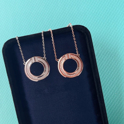 [Resenly Jewelry]DIAMOND AND MOTHER OF PEARL CIRCLE PENDANT