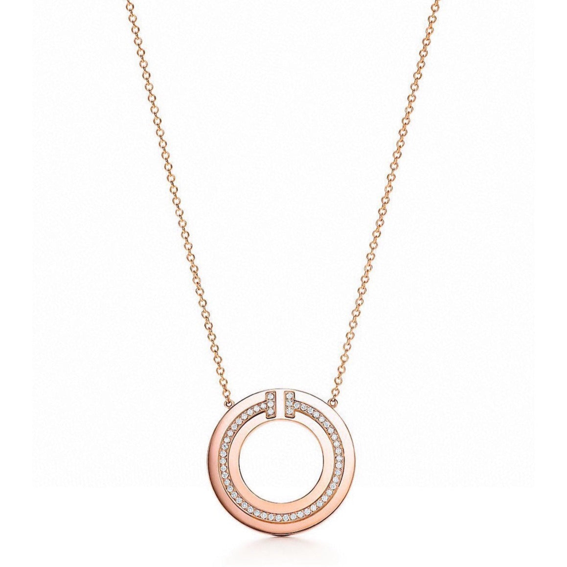 [Resenly Jewelry]DIAMOND AND MOTHER OF PEARL CIRCLE PENDANT