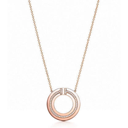 [Resenly Jewelry]DIAMOND AND MOTHER OF PEARL CIRCLE PENDANT