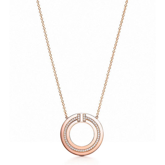 [Resenly Jewelry]DIAMOND AND MOTHER OF PEARL CIRCLE PENDANT
