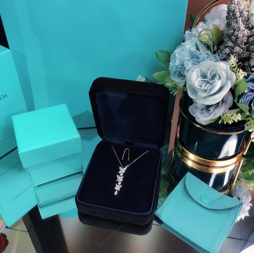 [Resenly Jewelry]MIXED CLUSTER DIAMOND DROP PENDANT