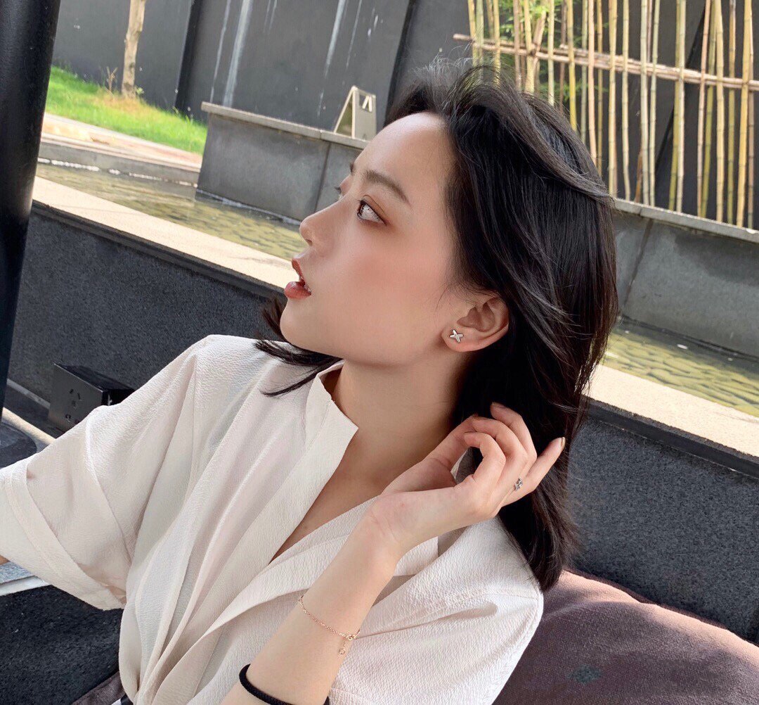 [Resenly Jewelry]JEUX DE WHITE MOP ROSE GOLD DIAMOND EARRINGS