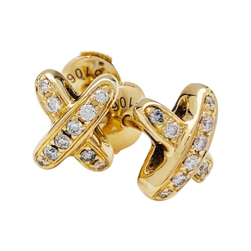[Resenly Jewelry]JEUX DE GOLD DIAMOND EARRINGS