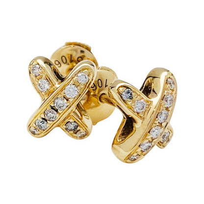 [Resenly Jewelry]JEUX DE GOLD DIAMOND EARRINGS