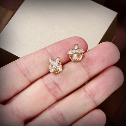 [Resenly Jewelry]JEUX DE GOLD DIAMOND EARRINGS