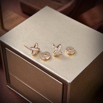 [Resenly Jewelry]JEUX DE GOLD DIAMOND EARRINGS
