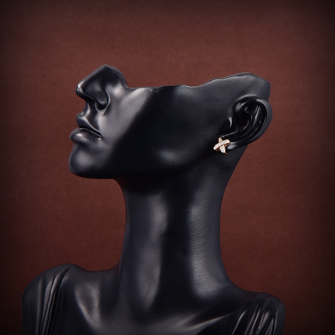 [Resenly Jewelry]JEUX DE GOLD DIAMOND EARRINGS