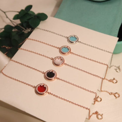 [Resenly Jewelry]DIAMOND CIRCLE PINK GOLD BRACELET