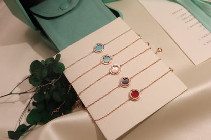 [Resenly Jewelry]DIAMOND CIRCLE PINK GOLD BRACELET