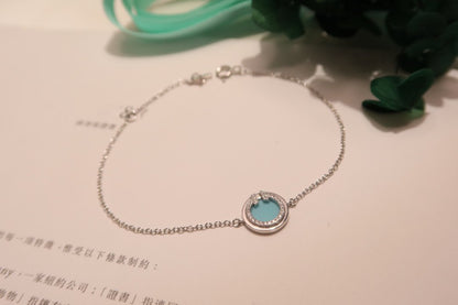 [Resenly Jewelry]DIAMOND CIRCLE PINK GOLD BRACELET