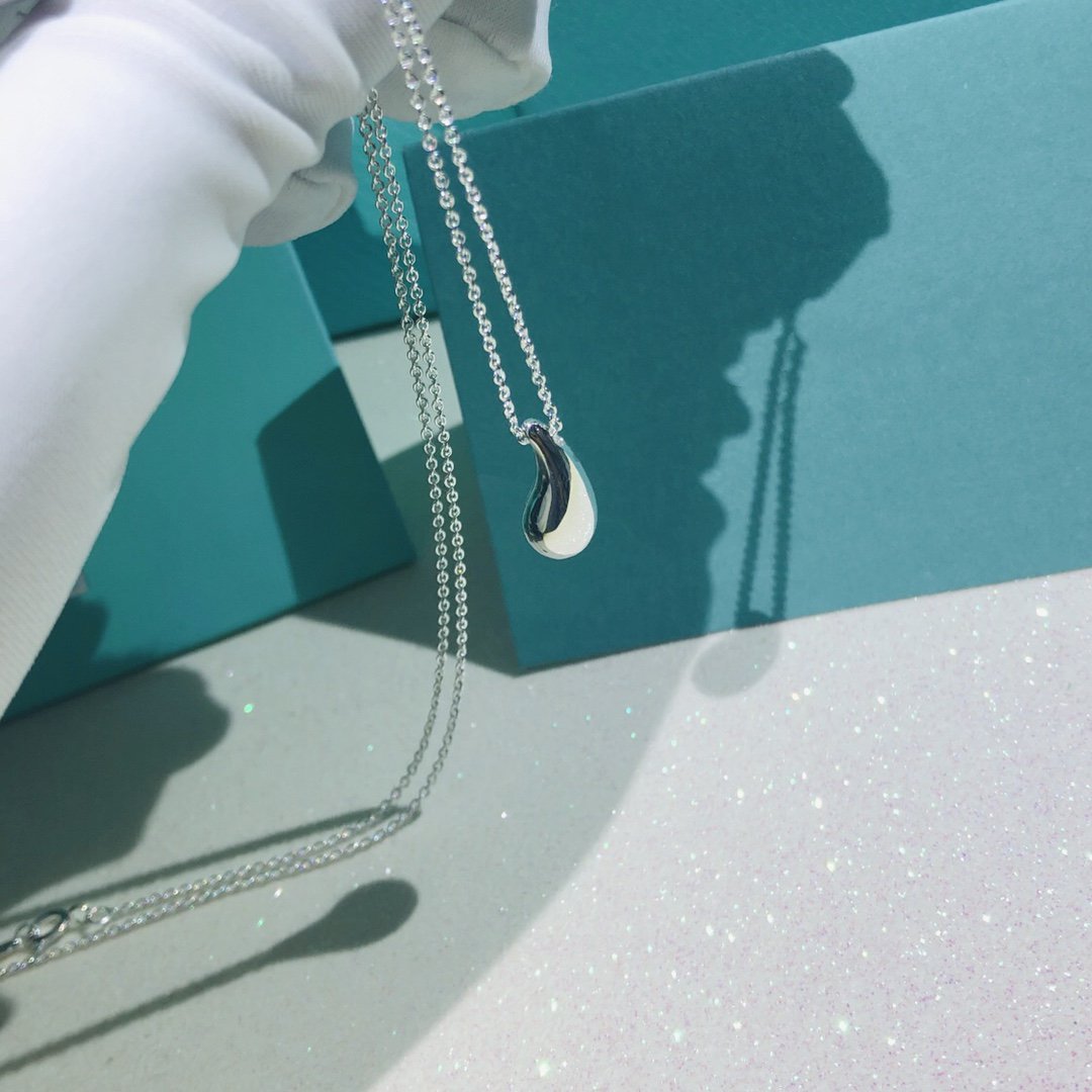 [Resenly Jewelry]ELSA PERETTI TEARDROP PENDANT STERLING SILVER NECKLACE