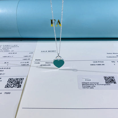 [Resenly Jewelry]SMALL HEART TAG PENDANT STERLING SILVER