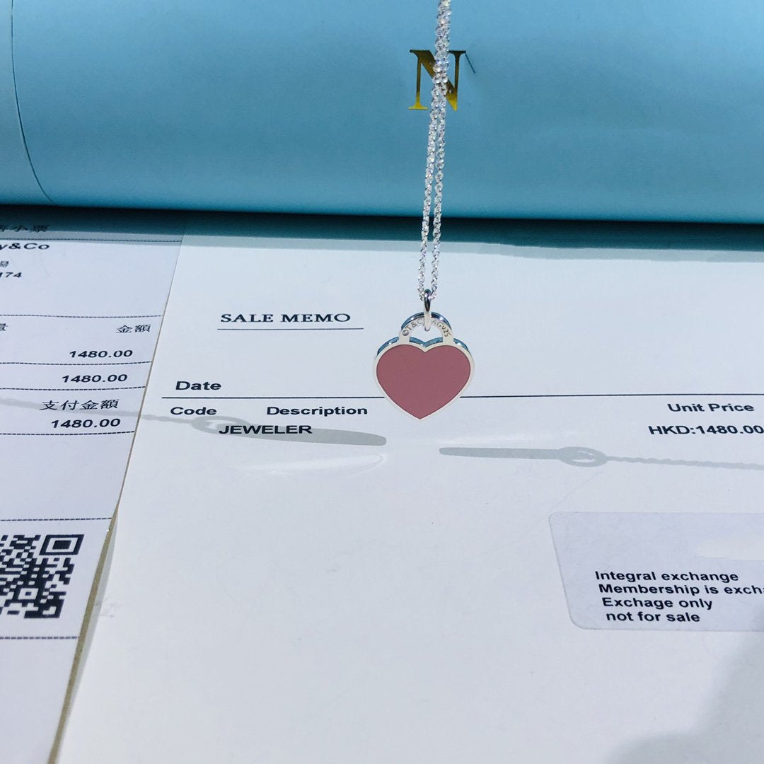 [Resenly Jewelry]SMALL HEART TAG PENDANT STERLING SILVER