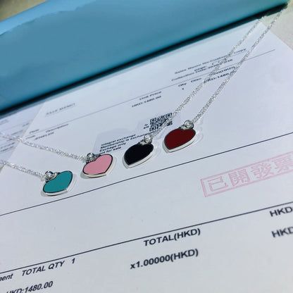 [Resenly Jewelry]SMALL HEART TAG PENDANT STERLING SILVER