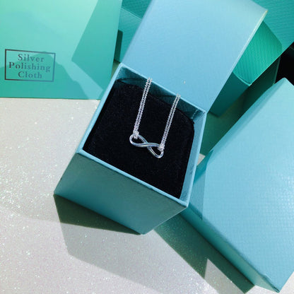 [Resenly Jewelry]SILVER INFINITY DOUBLE CHAIN NECKLACE
